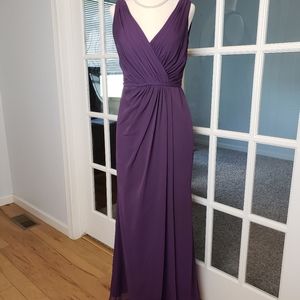 David's Bridal Bridesmaid Floor Length Plum dress Size 4
